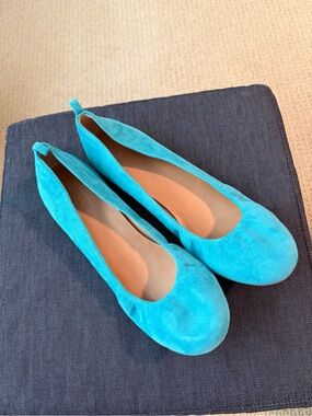 J. Crew Turquoise Suede Ballet Flats